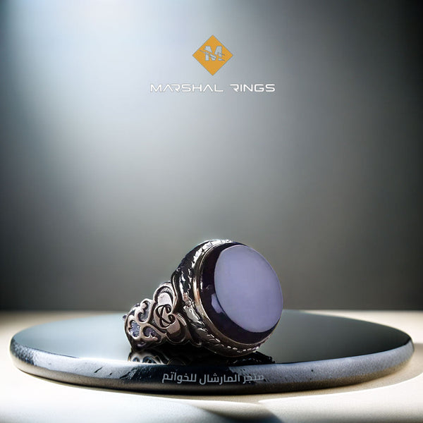 خاتم فضة رجالي 925 مرصع بحجر الأونيكس الأسود بتصميم كلاسيكي - متجر المارشال للخواتم الرجالية 1