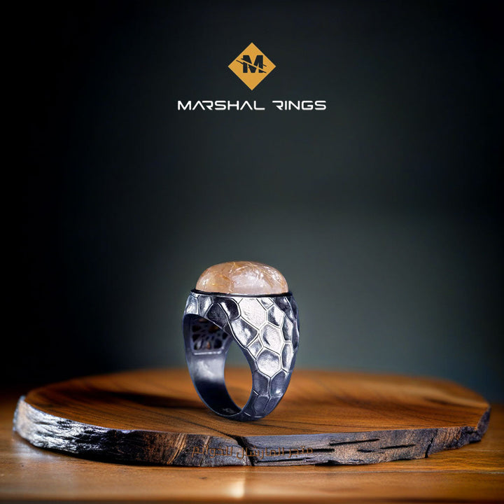 خاتم فضة رجالي بحجر روتيل كوارتز - تصميم عصري وجاذبية لا تقاوم (عيار 925) - متجر المارشال للخواتم الرجالية 2