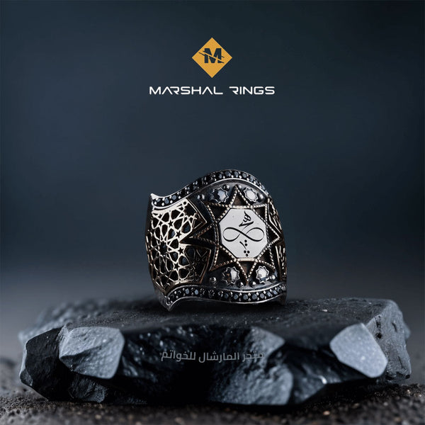 خاتم فضة 925 رجالي برمز اللانهاية مع زركون لامع - متجر المارشال للخواتم الرجالية 1