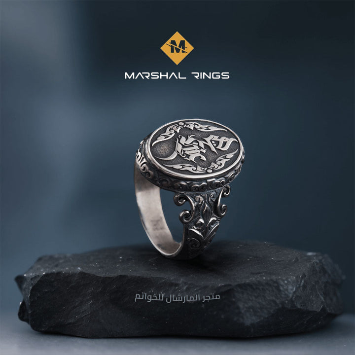 خاتم فضة 925 رجالي تصميم مميز أناقة وتفرد - متجر المارشال للخواتم الرجالية 2