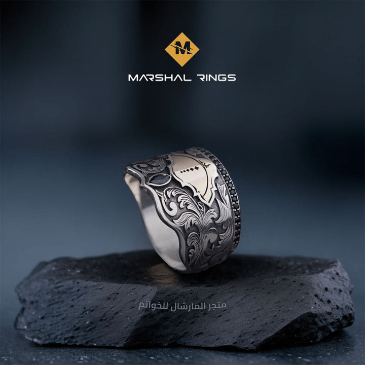 خاتم فضة 925 رجالي مصمم بحرفية عالية أناقة فاخرة - متجر المارشال للخواتم الرجالية 2