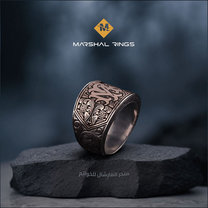 خاتم فضة 925 رجالي تصميم خاص بصمتك الشخصية - متجر المارشال للخواتم الرجالية 2
