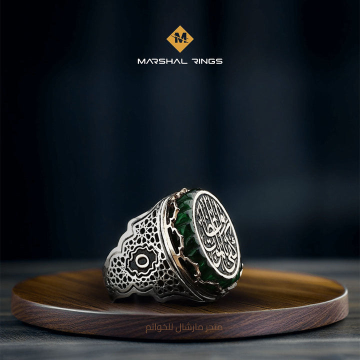 خاتم فضة رجالي بنقش "كفى بالموت واعظاً" - تصميم مميز (عيار 925) - متجر المارشال للخواتم الرجالية 2