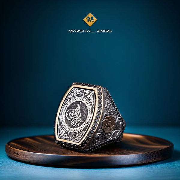 خاتم فضة 925 رجالي تصميم إسلامي أناقة وتفرد - متجر المارشال للخواتم الرجالية 1