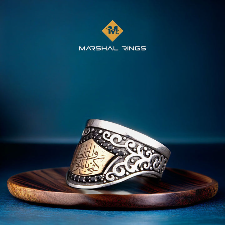 خاتم فضة 925 رجالي بنقش "كفى بالموت واعظاً" تصميم مميز - متجر المارشال للخواتم الرجالية 1