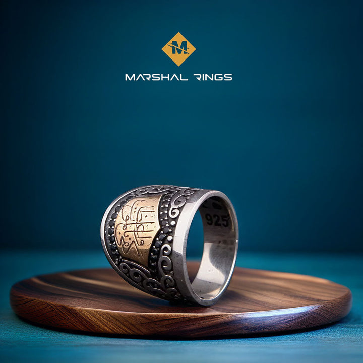 خاتم فضة 925 رجالي بنقش "كفى بالموت واعظاً" تصميم مميز - متجر المارشال للخواتم الرجالية 2