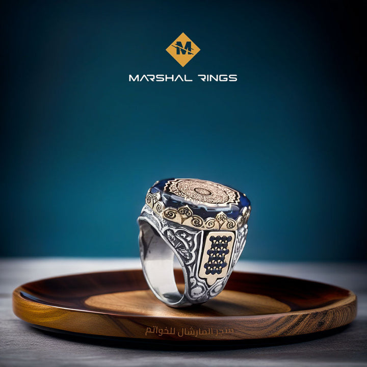 خاتم فضة رجالي أنيق بنقش سورة الانشراح - راحة وسكينة (عيار 925) - متجر المارشال للخواتم الرجالية 2
