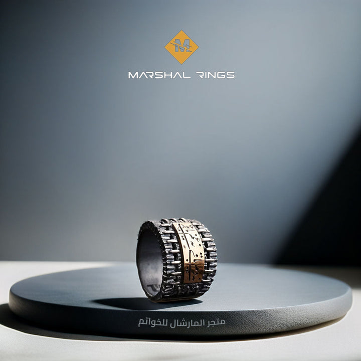 خاتم فضة 925 رجالي فاخر بتصميم خاص - متجر المارشال للخواتم الرجالية 2