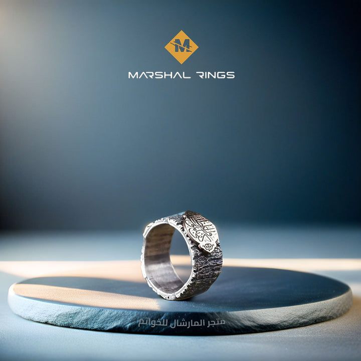 خاتم فضة 925 رجالي اسلامي بنقش "كفى بالموت واعظا" - متجر المارشال للخواتم الرجالية 1