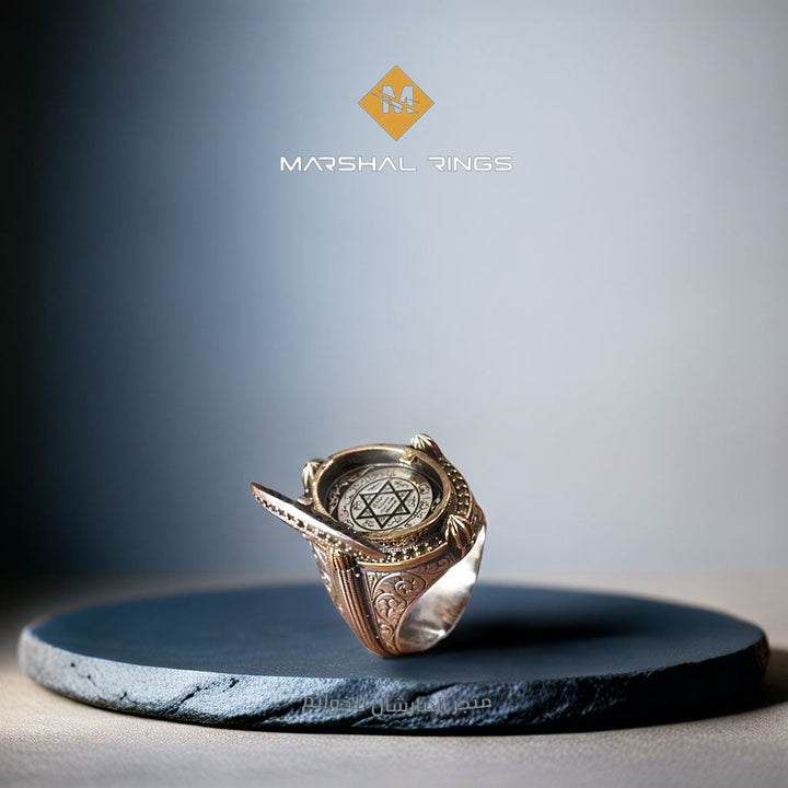 خاتم فضة 925 رجالي ملكي بحجر سيتيرين فاخر - متجر المارشال للخواتم الرجالية 2