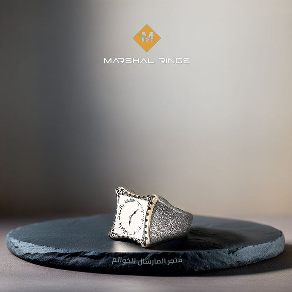 خاتم فضة 925 رجالي اسلامي بنقش "كفى بالموت واعظا" - متجر المارشال للخواتم الرجالية 1