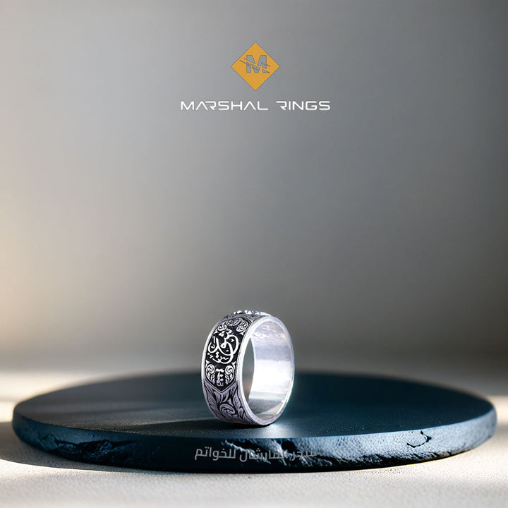خاتم فضة رجالي عيار 925 بتصميم نباتي - متجر المارشال للخواتم الرجالية 3