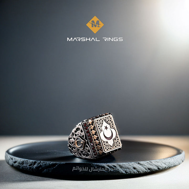 خاتم فضة 925 رجالي سلجوقي فاخر - متجر المارشال للخواتم الرجالية 1