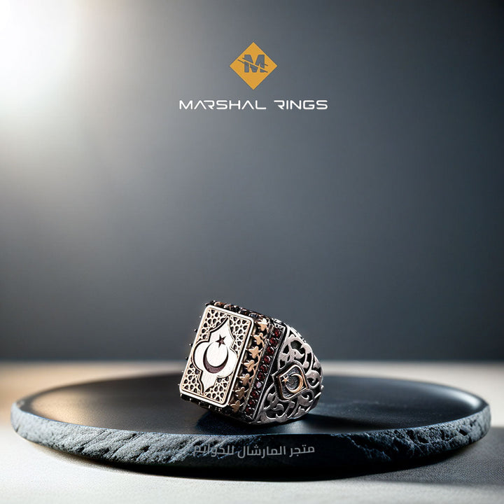 خاتم فضة 925 رجالي سلجوقي فاخر - متجر المارشال للخواتم الرجالية 2