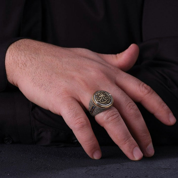 خاتم فضة رجالي 925 أنيقة تصميم خاص حسب الطلب - متجر المارشال للخواتم الرجالية 2