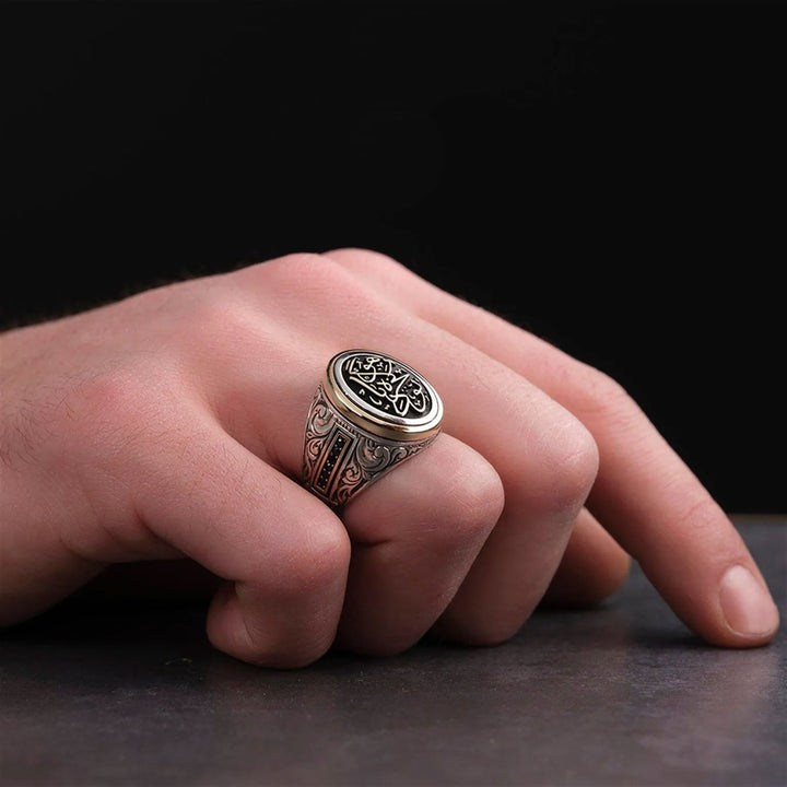 خاتم فضة رجالي 925 أنيقة تصميم خاص حسب الطلب - متجر المارشال للخواتم الرجالية 3