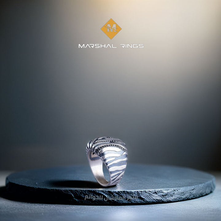 خاتم فضة رجالي 925 بحجر زركون صغيرة - متجر المارشال للخواتم الرجالية 2