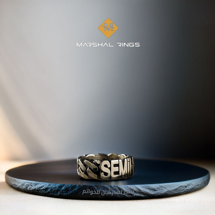 خاتم فضة 925 رجالي مخصص باسمك حسب الطلب - متجر المارشال للخواتم الرجالية 1