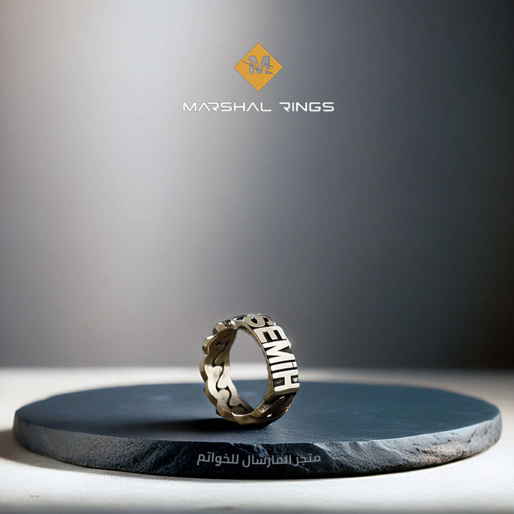 خاتم فضة 925 رجالي مخصص باسمك حسب الطلب - متجر المارشال للخواتم الرجالية 2