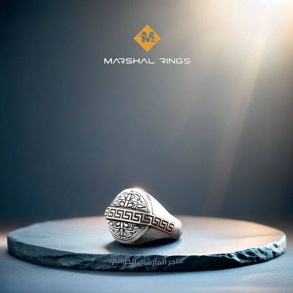 خاتم فضة 925 رجالي نقش السلطان يافوز سليم - متجر المارشال للخواتم الرجالية 1