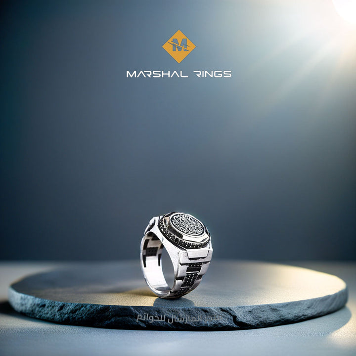 خاتم فضة رجالي عيار 925 نقش حسب الطلب - متجر المارشال للخواتم الرجالية 1