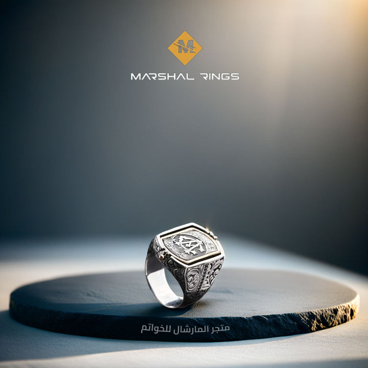 خاتم فضة 925 رجالي مزدوج الوجه فاخر - متجر المارشال للخواتم الرجالية 2