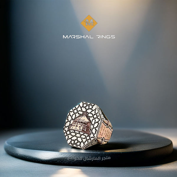 خاتم فضة رجالي 925 نقش قبة القدس  - متجر المارشال للخواتم الرجالية 1