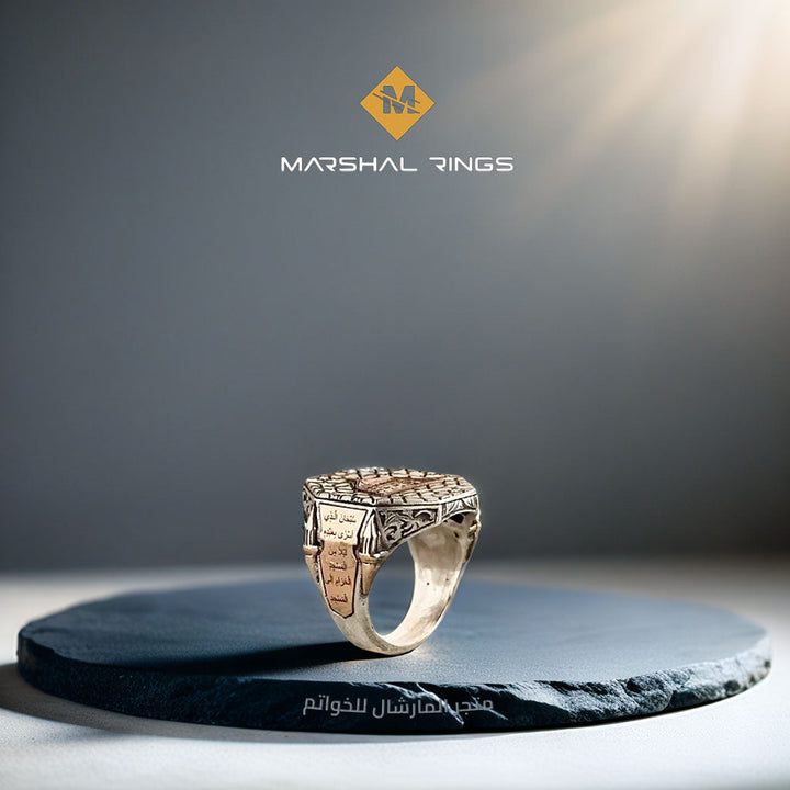 خاتم فضة رجالي 925 نقش قبة القدس  - متجر المارشال للخواتم الرجالية 2