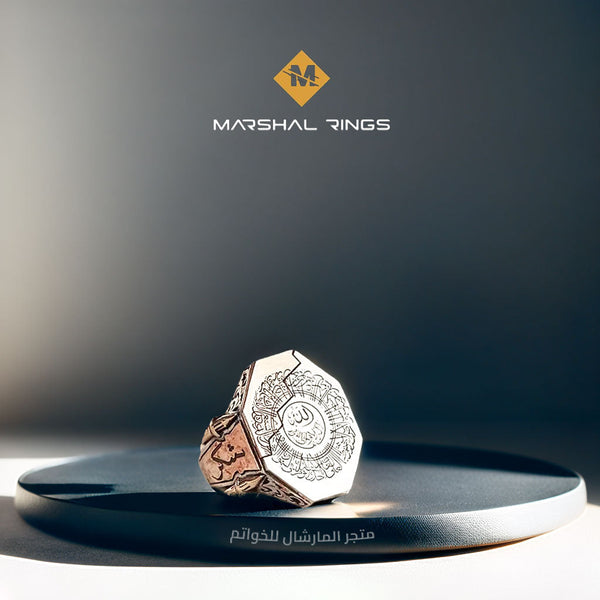 خاتم فضة رجالي عيار 925 نقش آية الكرسي - متجر المارشال للخواتم الرجالية 1