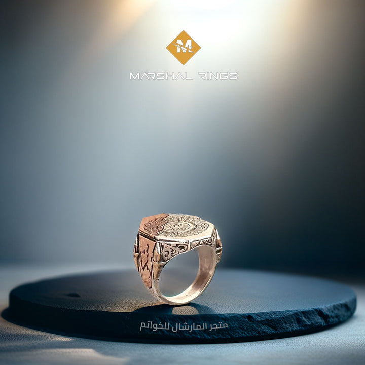 خاتم فضة رجالي عيار 925 نقش آية الكرسي - متجر المارشال للخواتم الرجالية 2
