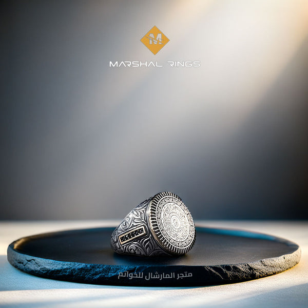 خاتم فضة رجالي 925 اسلامي راقي ينقش سورة الانشراح - متجر المارشال للخواتم الرجالية 1