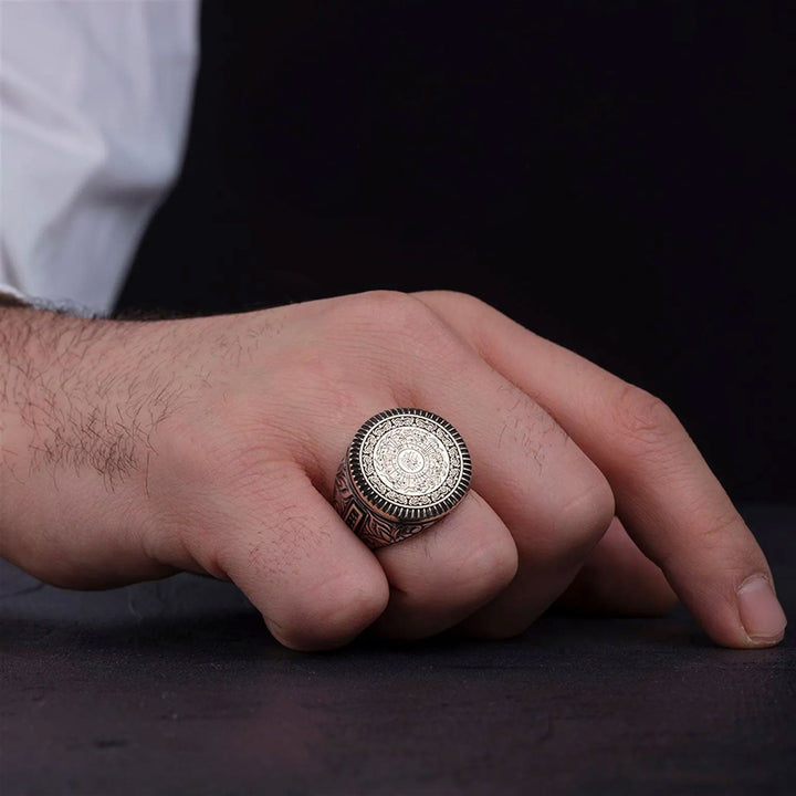 خاتم فضة رجالي 925 اسلامي راقي ينقش سورة الانشراح - متجر المارشال للخواتم الرجالية 2