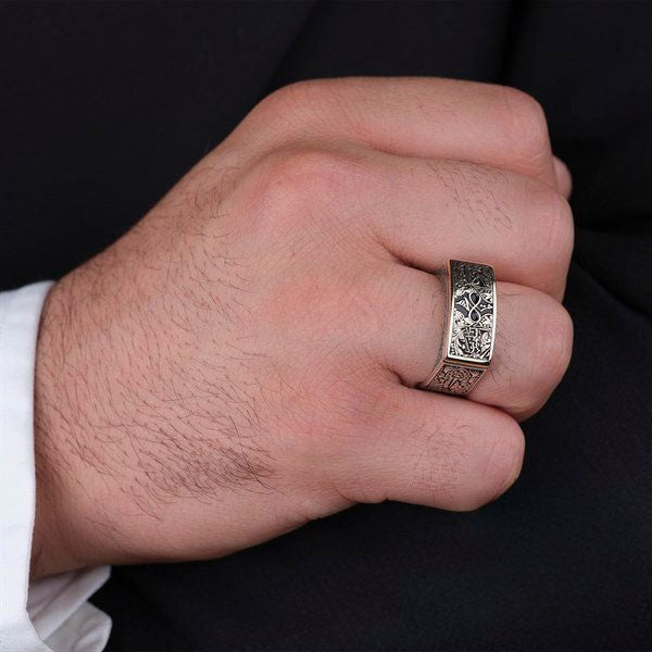 خاتم فضة 925 رجالي تصميم مر للأبد - متجر المارشال للخواتم الرجالية 2