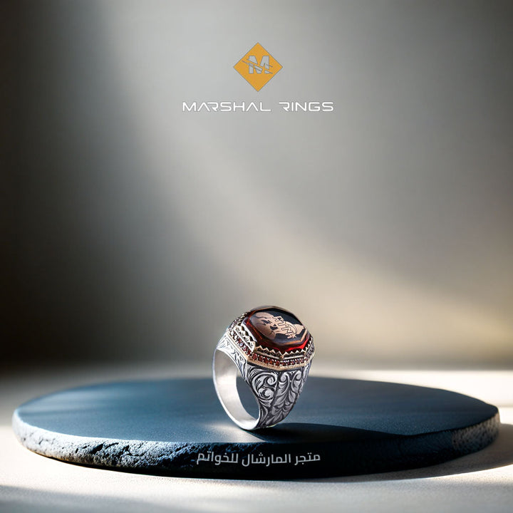 خاتم فضة رجالي 925 مزين بتصميم الذئب التركي التقليدي - متجر المارشال للخواتم الرجالية 2